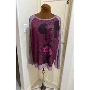 Disney Parks Minnie Mouse Raglan Style Long Sleeve Shirt X-Large